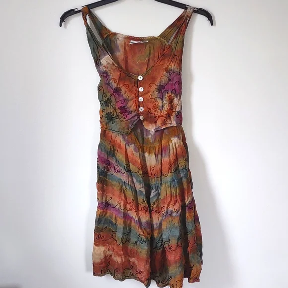 My Choice | Dresses | My Choice Vintage Womens Tie Dye Hand Embroidered  Dress